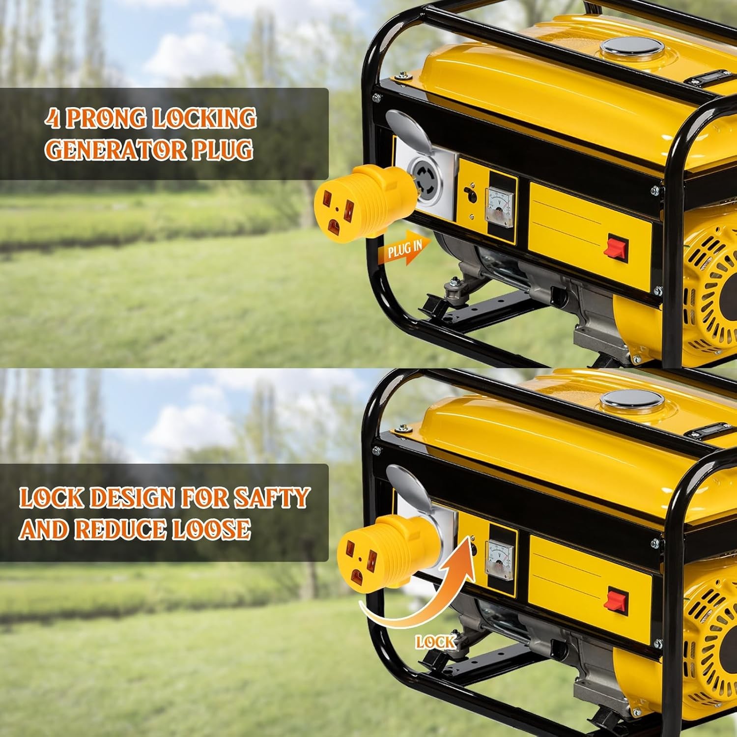 Kanayu Generator to Welder Adapter Compatible with NEMA L14-30P to 6-50R 30 Amp 