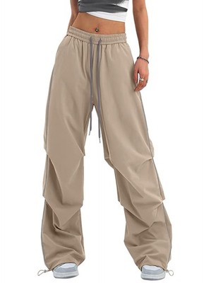Women s Y2K Baggy Parachute Pants Wide Leg Casual Track Pants for Dance Train...