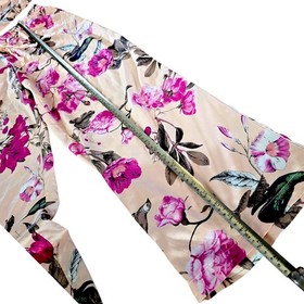 Victoria Secret Special Edition Floral Pink Jewel Button Satin Pajama Set SZ M