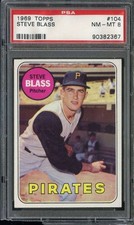 1969 TOPPS #104 STEVE BLASS PSA 8 PIRATES (CRACKED HOLDER) *B69069