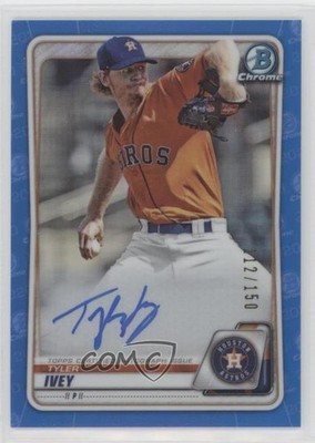 2020 Bowman Chrome Prospect Blue Refractor 112/150 Tyler Ivey #CPA-TI Auto z3a