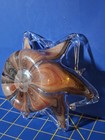 Vintage Murano Style Art Handblown Glass Star Fish Candy Dish Abstract Swirl — photo 3