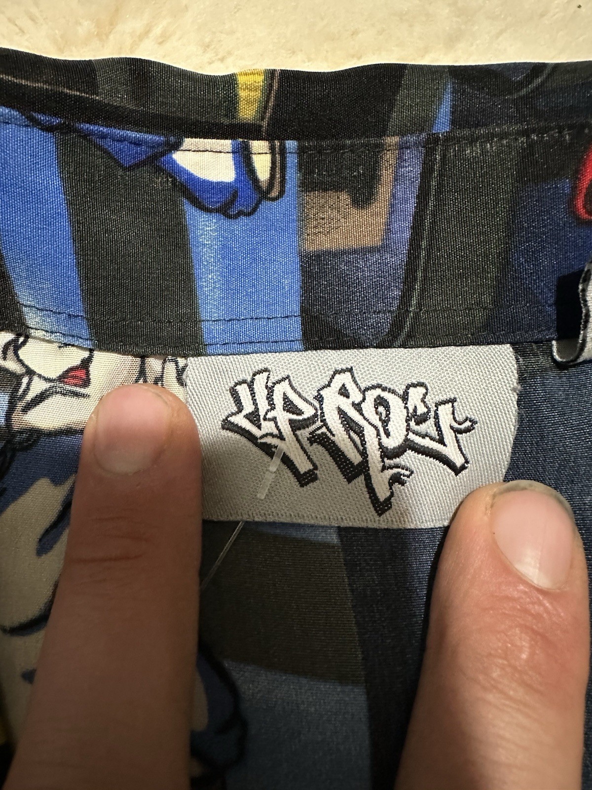 Vintage 90s Up Roc Button Up Shirt Mens Size XL Graffiti Hip Hop Street Wear NYC