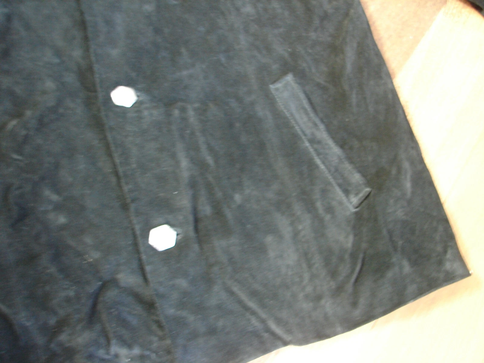 Johnson Leathers San Francisco Suede Jacket Men's Size Large Black Vintage USA - product detail image 2