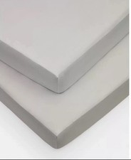 Sanderson 300 Thread Count Cotton sateen Fitted Sheet 2 Pack in Grey Colour New