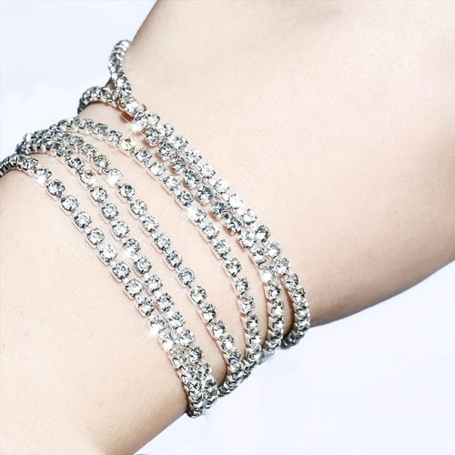 1 Roll 10 Yards 3MM Crystal Rhinestone Close Chain Trim for Sewing silver - Bild 4 von 7