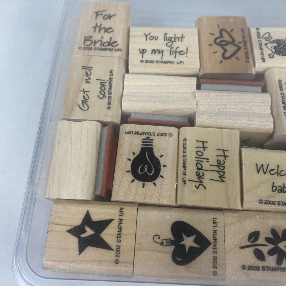 Stampin’ Up! de colección Juego de sellos de goma 2002 lote 28 sentimientos vacaciones boda bebé Foto 4 de 4