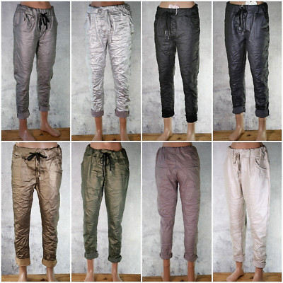  Kunstleder Joggpants Lederimitat Jogpants Jogging Hose Italy One Size 36 38 40