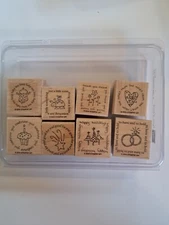 Stampin' Up! FIGURES OF SPEECH STAMP SET - Retired -MINT CONDITION cupcake HEART