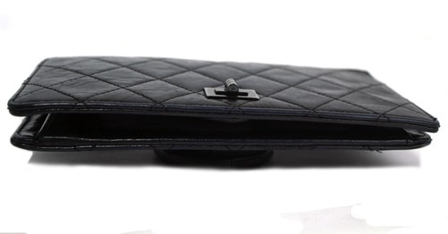 CHANEL Quilted Bifold Long Wallet Black Leather Classic Purse Used Women France - Picture 5 of 20