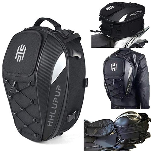 Motorcycle Tail Bag Seat Helmet - 38L Motorcycle Backpack Waterproof Luggage ... - Picture 1 of 7