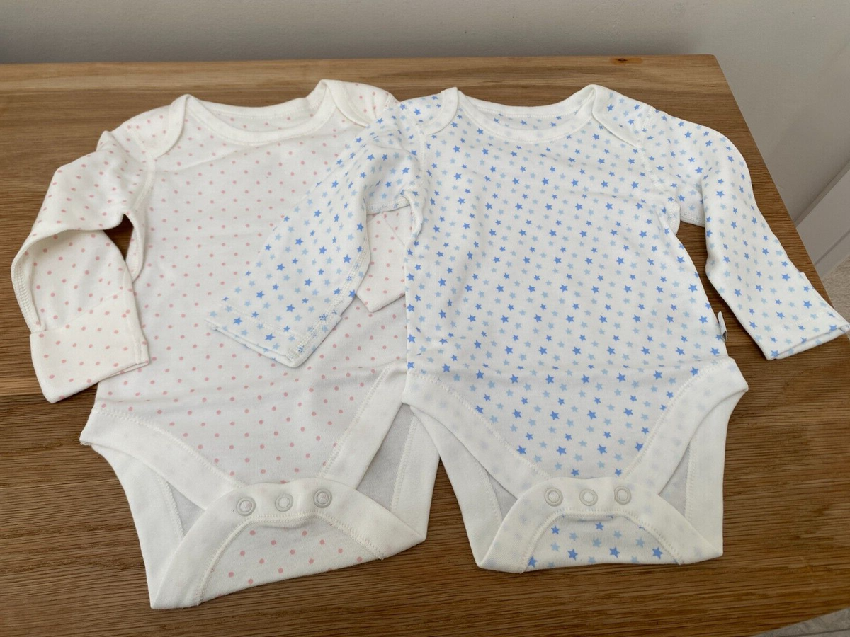 Marks and Spencer M&S Long-Sleeve Baby Vests 0-3 Months *NEW - Main Image