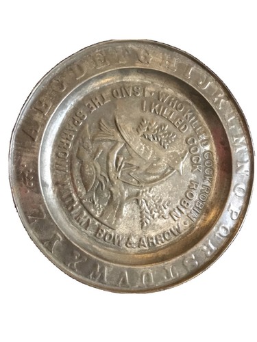 Blech ABC Teller/Hahn Rotkehlchen - Bild 1 von 3