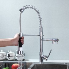 Swivel Kitchen Pull Down Spray Sink Faucet Chrome Mixer Taps