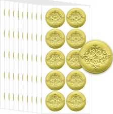100 Pieces Embossed Gold Foil Certificate Seals Envelope Gold Foil Seals Embosse