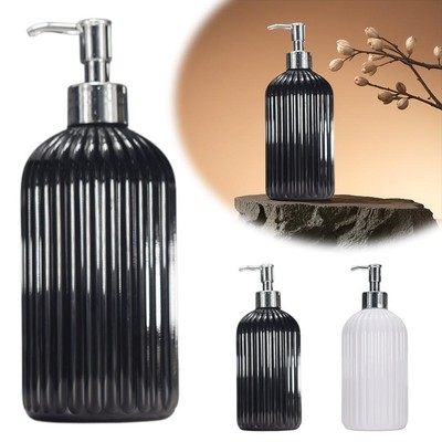 Glass Soap Dispenser Bottle with Pump,500ml Refillable Liquid Hand Jar Disp GX