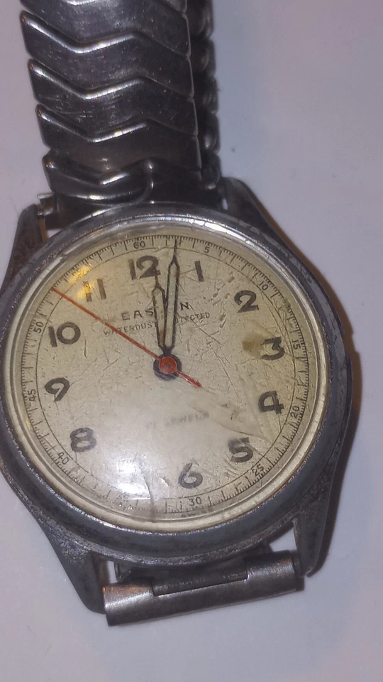 Vintage 1940's Easton 17J Swiss Men's Military Wristwatch - See full description — 第 3/4 张图片