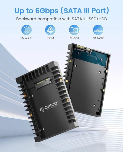 2Pack ORICO 2.5 SSD to 3.5 HDD Adapter Mounting Bracket for 7/9.5/12.5mm HDD/SSD - Picture 3 of 6