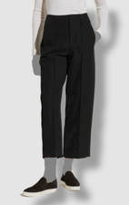445 Vince Women's Black Cropped Trousers Straight Leg Casual Dress Pants Size 8