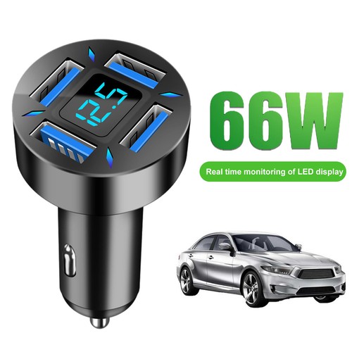 Chargeur de voiture 4 ports, affichage numérique LED, adaptateur de téléphone à - Zdjęcie 4 z 9