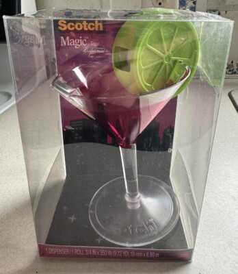 SCOTCH COSMO DESIGN MAGIC TAPE DISPENSER COCKTAIL MARTINI GLASS TAPE DISPENSER