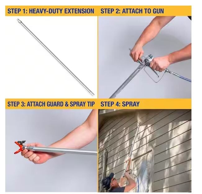 Graco Paint Sprayer Tip Extension 40" Durable Easy Attach Lightweight Aluminum