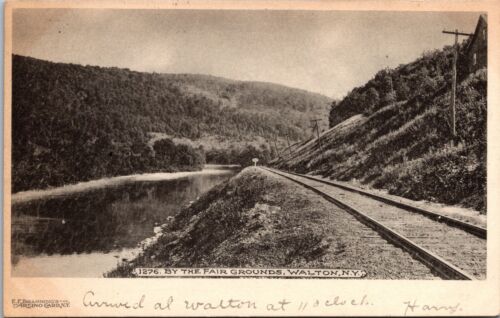 Carte postale ~ Walton New York ~ By the Fair Grounds ~ Railroad Track ~ Posté 1905 - Photo 1/2