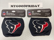 NFL HOUSTON TEXANS Face Cover Mask Reuseable with Filter Pocket by FOCO 2 Packs