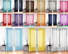 1 SOLID TOP GROMMETS SHEER WINDOW PANEL CURTAIN TREATMENT DRAPE 55"X84" RUBY