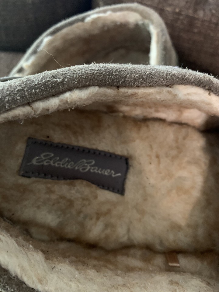 Mens Slippers Size 9.5 10.5 Eddie Bauer. Suede Leather eBay