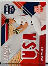 2020 ELITE EXTRA EDITION COLE WILCOX USA COLLEGIATE MATERIAL RELIC 29/93 RAYS