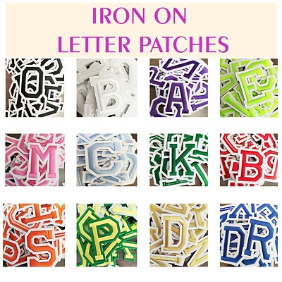 Letter Patches Iron-On Alphabet Patch Sew Embroidery Letters Clothes ...