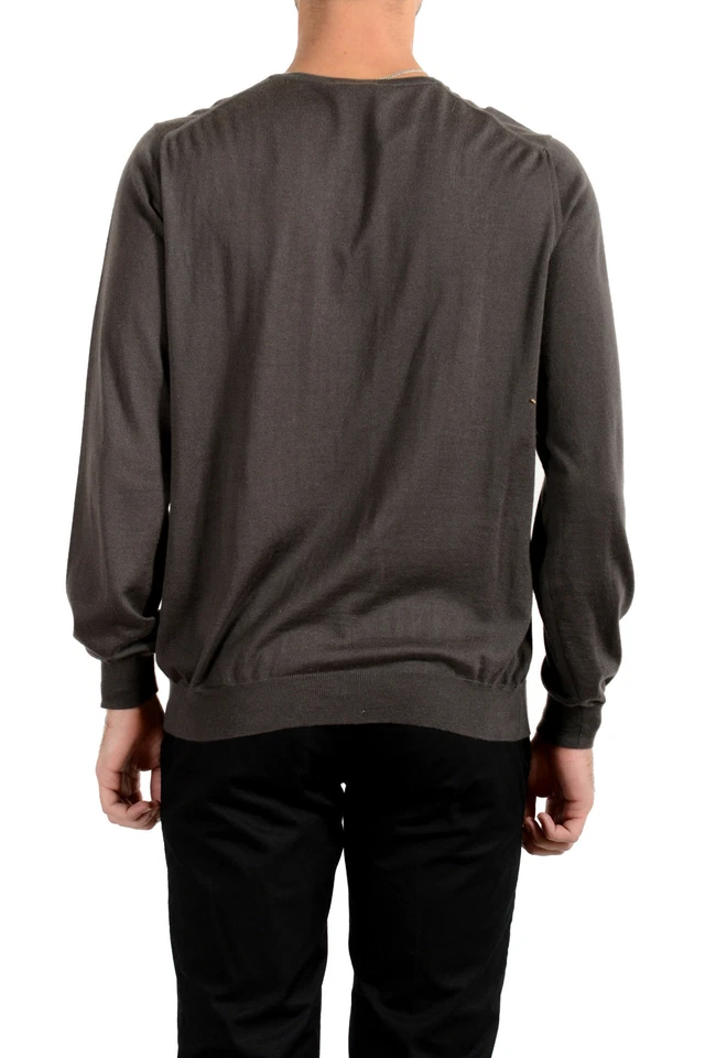 Barneys Newyork Men's Brown 100% Cashmere Crewneck Pullover Sweater US L IT 52 - Image 3 of 4