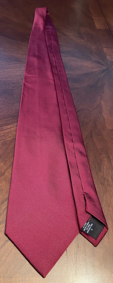 Corbata Geoffrey Beene Repp Borgoña Hecha a Mano 100% Seda Para Hombre Hecha en China Foto 3 de 4
