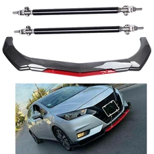 Front Bumper Lip Spoiler Splitter Body Kits Strut Rod For Nissan Sentra Carbon