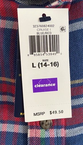 NWT POLO RALPH LAUREN BOYS LARGE 14-16 PLAID COTTON TWILL WORK SHIRT MSRP $49.50 - Picture 11 of 11
