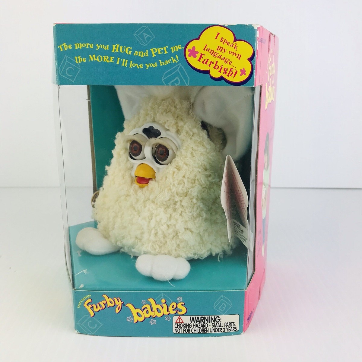 Furby Babies 1999 Model 70-940 White New in Sealed Box Brown Eyes