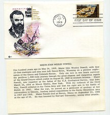 1374 John Wesley Powell, Cover Craft Cachets, CCC, FDC