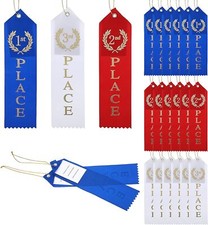 18 Pieces Award Ribbons 1st 2nd 3rd Place Ribbons with Event Card and Rope Fi...