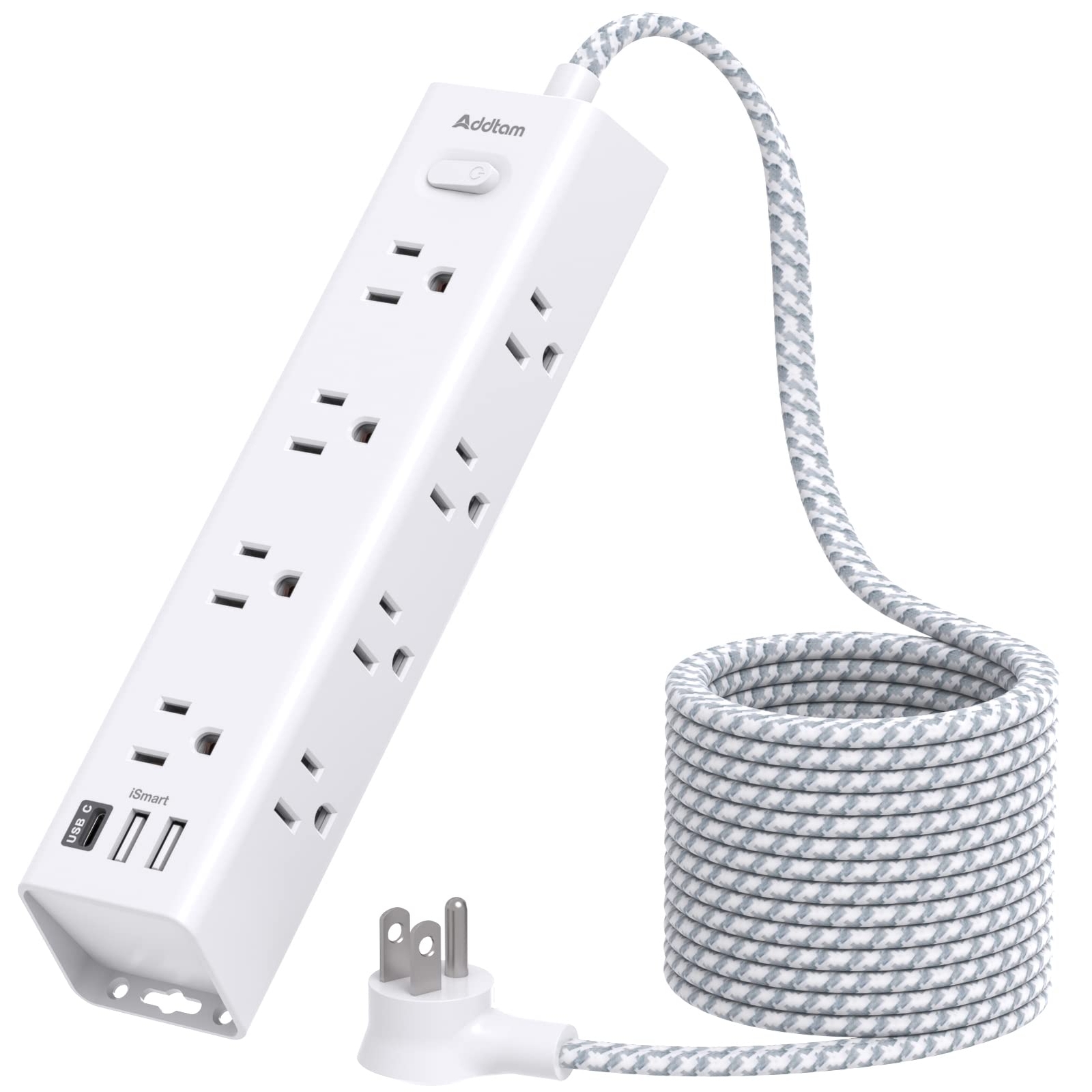 15FT Extension Cord - Power Strip Surge Protector, Long Cord with 12 Widely A...-image