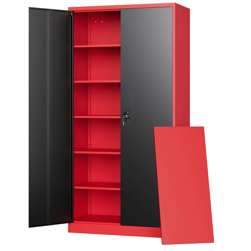 Metal Cabinet 5 Adjustable Shelves 71H Garage Storage Cabinet with Locking Doors - Image 3 of 4