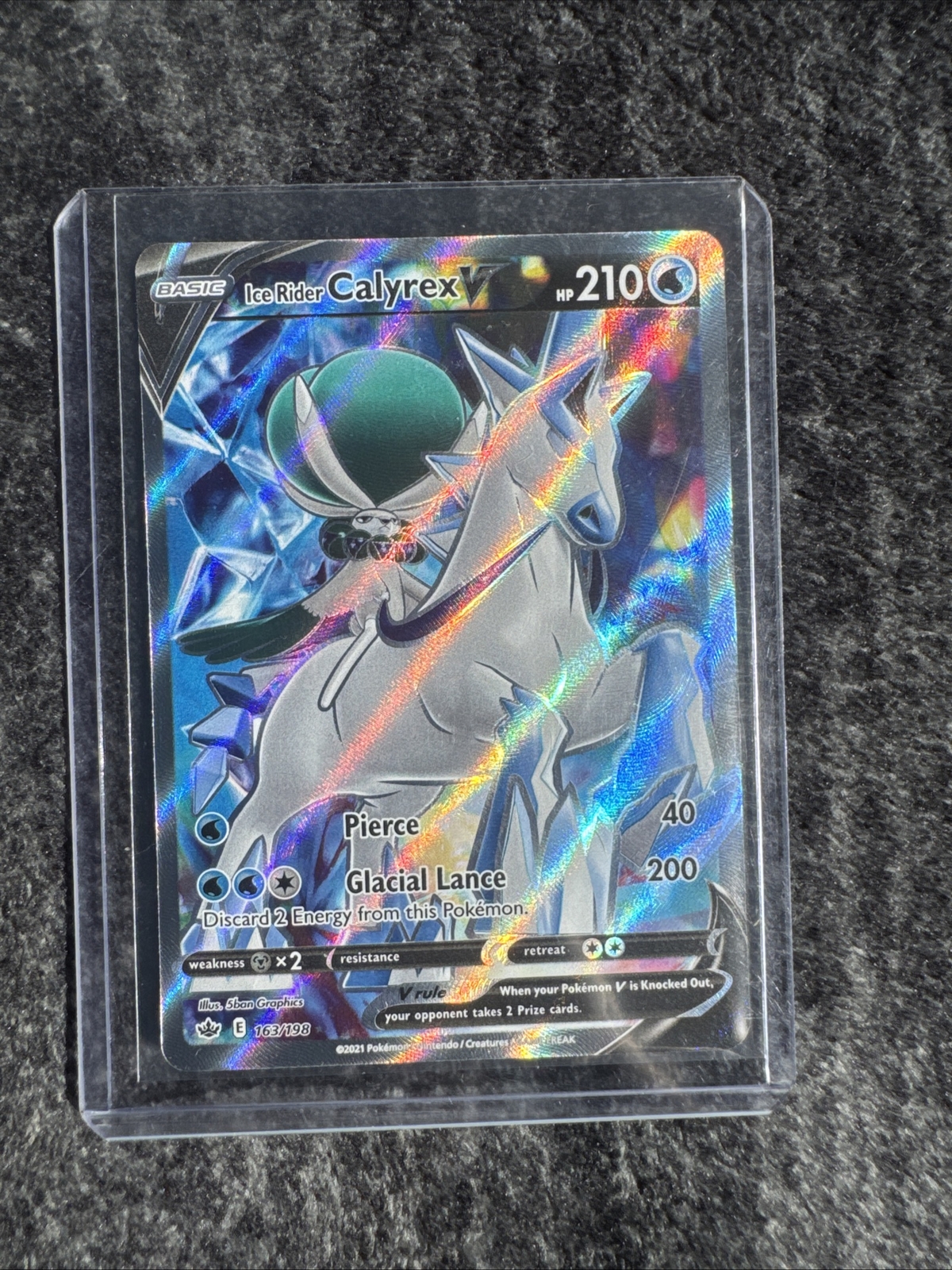 Ice Rider Calyrex V 163/198 (Full Art) Chilling Reign Pokemon TCG Near Mint
