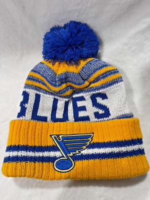 #ad #ad Beanie St. Louis Blues Adult Puff Winter Knit Hat Cap Toboggan USA New Era $11.69