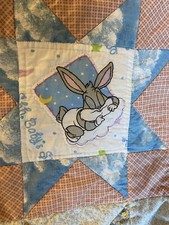 Vintage Baby quilt Original 2002 Craft by S Rudy.  Lots Of Love Bubbie  Zadie  