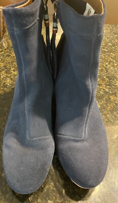 TOMS Women’s Blue Suede Ankle Booties Size 7 TOMS Womens Booties in Womens Shoes - Walmart.com main image 4