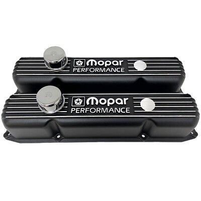 NOS Mopar 383 400 440  Big Block Black Aluminum Valve Covers W/ Breathers