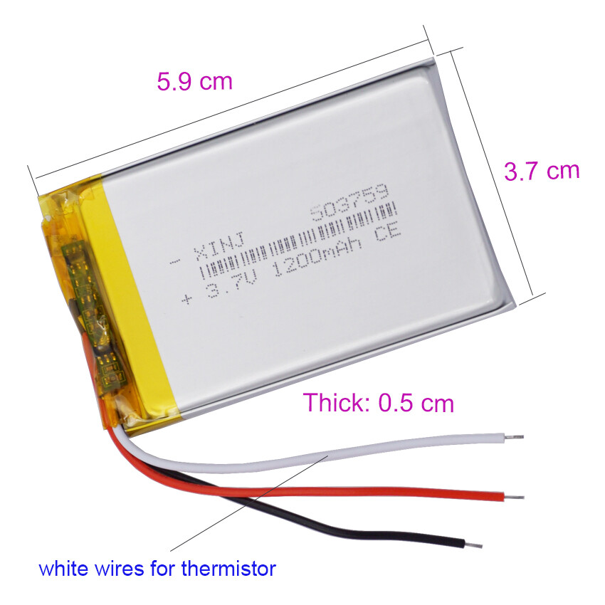 503759 1200mah 3.7v Li-polymer Battery For GPS Tracker - Foto 10