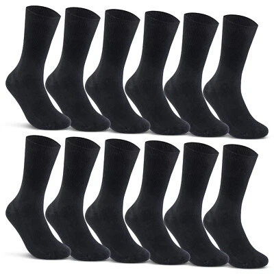 4 | 8 | 12 Paar Diabetiker Socken ohne Gummi 100% Baumwolle Damen Herren Schwarz