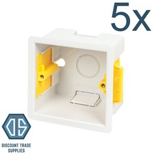 5x Appleby SB632 47mm Single Dry Lining Fast Fix Box 1 Gang Plasterboard BackBox
