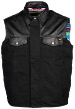 Cortech Bandito Black Textile/Leather Motorcycle Vest Men's Sizes MD - XL